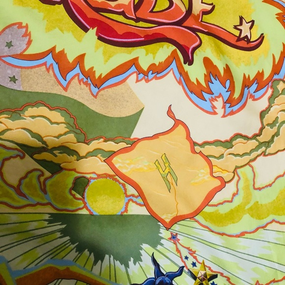 Hermes Scarf . ‘Aube-Libre Comme L'Ange’ . Dawn as Free as Angel. Zoe Pauwels. - Picture 8 of 16